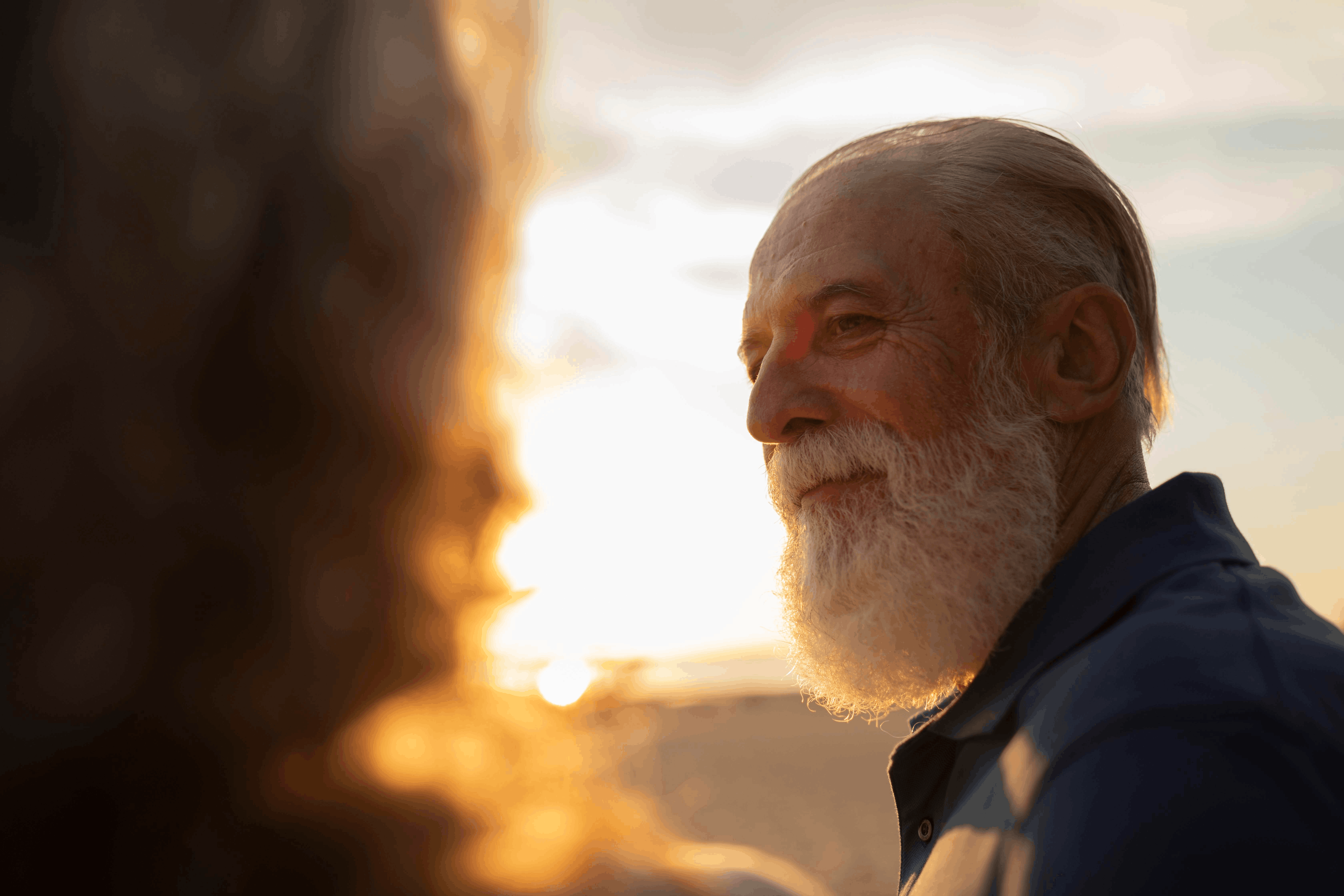 Elder man in golden light